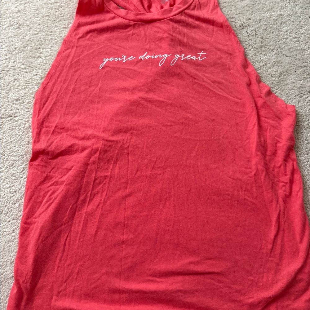 Victoria's Secret PINK You're Doing Great Coral Women's yoga Tank Top